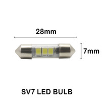 Car reading light trunk light SV7 Festoon LED double pointed bulb 28mm 12V 0.5W