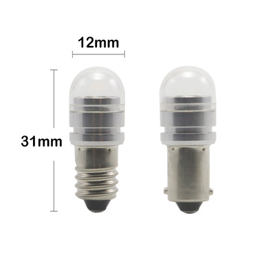 E10 BA9S LED灯泡 12V 24V 48V 60V 1W 透明灯罩