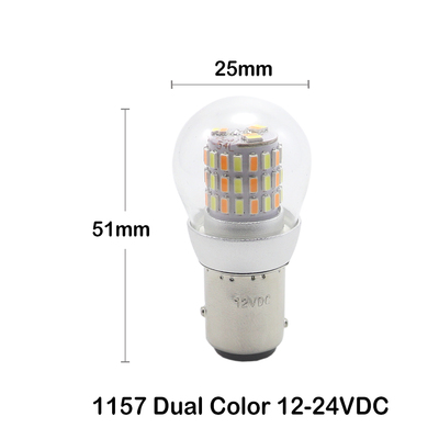 1157 BAY15D P21/5W Dual Color LED Bulb 12-24V 3W
