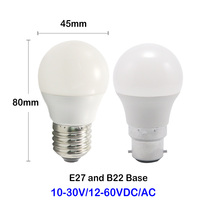 G45 LED Bulb 12-60VDC 3W E27 B22 BA15D E14 Base