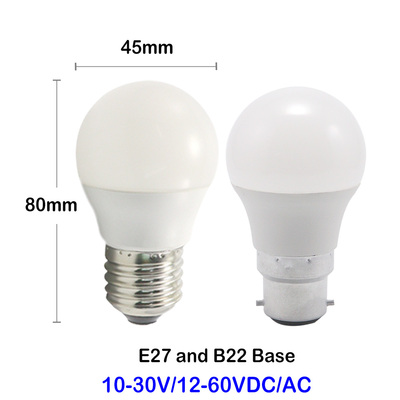 G45 LED Bulb 12-60VDC 3W E27 B22 BA15D E14 Base