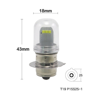 T19 P15S25-1 LED Bulb 6-12VDC 3W